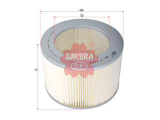 ไส้กรองอากาศ(ไส้กรอง) SAKURA, 17801-77021, A-1104, TOYOTA (124103)