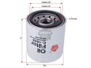 กรองน้ำมันเครื่อง(Spin-On), SAKURA, MD 017440, C-1049, MITSUBISHI (124985)