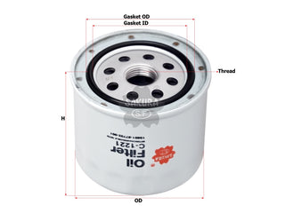 กรองน้ำมันเครื่อง(Spin-On) , SAKURA, 15601-87702-001, C-1221, DAIHATSU (126891)