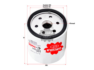 กรองน้ำมันเครื่อง(Spin-On) , SAKURA, 25011520, C-1405, BOBCAT (123129)