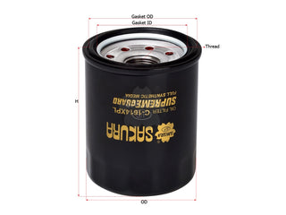 กรองน้ำมันเครื่อง(Spin-On) , SAKURA, 15400-RBA-F01, C-1614XPL, HONDA (125801)