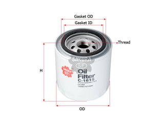 SAKURA,, Oil Filter (Spin-On), 15400-P5T-G00, C-1615, ROVER