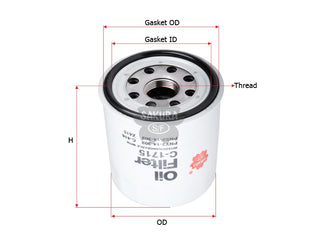 กรองน้ำมันเครื่อง(Spin-On), SAKURA, PNY2-14-302, C-1715, MAZDA (125391)