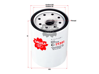 กรองน้ำมันเครื่อง(Spin-On), SAKURA, WLY4-14-302T, C-17391, FORD (125327)