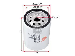 กรองน้ำมันเครื่อง(Spin-On) , SAKURA, 15208-55Y00, C-1829, NISSAN (124133)