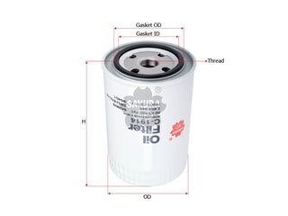กรองน้ำมันเครื่อง(Spin-On), SAKURA, G-54306, C-1914, FORD (123668)