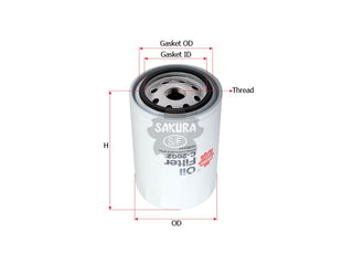 กรองน้ำมันเครื่อง(Spin-On) , SAKURA, 8991072, C-2002, VOLVO PENTA (125551)