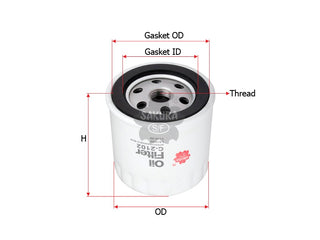 กรองน้ำมันเครื่อง(Spin-On) , SAKURA, 1109-59, C-2102, PEUGEOT (124724)