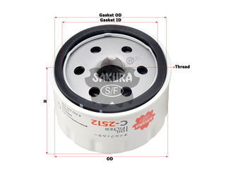 SAKURA,, Oil Filter (Spin-On), M851139, C-2512, NISSAN