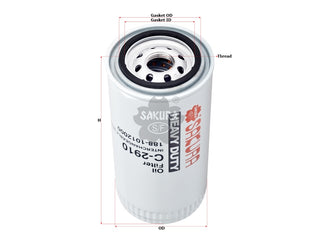 กรองน้ำมันเครื่อง(Spin-On) , SAKURA, JX0816A, C-2910, YUCHAI (125523)