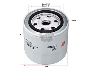 กรองน้ำมันเครื่อง(Spin-On), SAKURA, 2067, C-5104, VOLVO PENTA (125549)