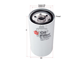 กรองน้ำมันเครื่อง(Spin-On) , SAKURA, 126677-35400, C-52090, YANMAR (126359)