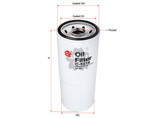กรองน้ำมันเครื่อง(Spin-On) , SAKURA, 953, C-5516, CATERPILLAR (123967)