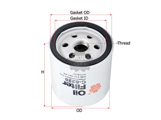 กรองน้ำมันเครื่อง(Spin-On) , SAKURA, 030 115 561 L, C-6228, VOLKSWAGEN (123507)