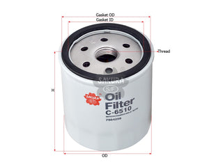 กรองน้ำมันเครื่อง(Spin-On) , SAKURA, 905658793, C-6510, ATLAS COPCO (123115)