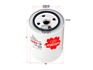 กรองน้ำมันเครื่อง(Spin-On) , SAKURA, F 238 202 310 010, C-6601, CASE (123013)