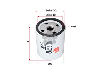 กรองน้ำมันเครื่อง(Spin-On) , SAKURA, 5000480, C-6806, DEMAG (123069)