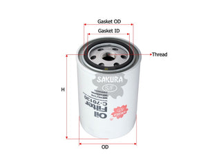 กรองน้ำมันเครื่อง(Spin-On), SAKURA, MK667378, C-70130, FIAT (126869)
