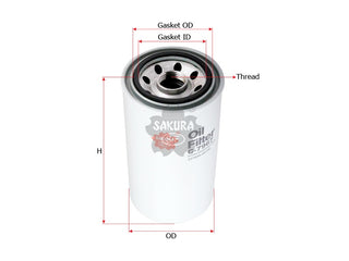 กรองน้ำมันเครื่อง(Spin-On) , SAKURA, 127695-35150, C-7967, YANMAR (126360)