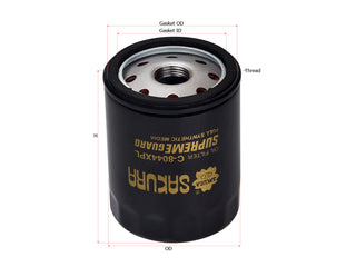 กรองน้ำมันเครื่อง(Spin-On), SAKURA, 90915-10002, C-8044XPL, TOYOTA (124226)