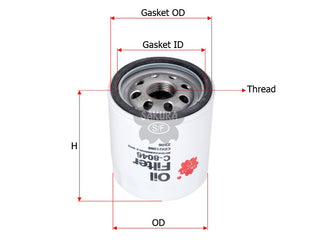กรองน้ำมันเครื่อง(Spin-On) , SAKURA, CDU1268, C-8046, MG (125477)