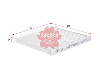 ไส้กรองอากาศห้องโดยสาร(Element) SAKURA, 87139-02100, CA-1110, TOYOTA (124324)