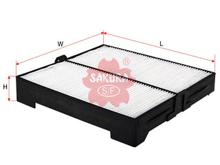 ไส้กรองอากาศห้องโดยสาร(ไส้กรอง) SAKURA, 72880-SA010, CA-18220, SUBARU (124172)