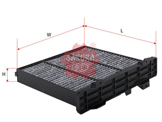 ไส้กรองอากาศแอร์(Element), SAKURA, XR 500058D, CAC-10070, MITSUBISHI (124979)
