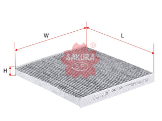 ไส้กรองอากาศห้องโดยสาร(Element) SAKURA, 88568-02030, CAC-1106, TOYOTA (123778)