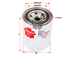 กรองน้ำมันเชื้อเพลิง(Spin-On), SAKURA, S2340-11332, FC-1301, ISUZU (124097)