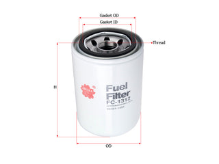 SAKURA,, Fuel Filter (Spin-On), 23401-1402, FC-1312, HINO