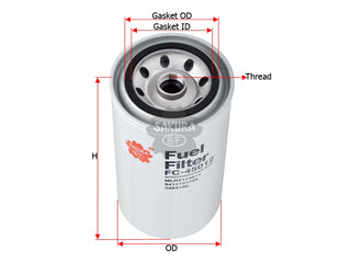 กรองน้ำมันเชื้อเพลิง(Spin-On), SAKURA, MLR2124611, FC-45012, CASE (126848)
