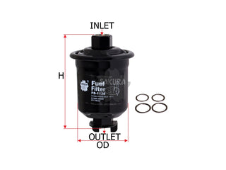 Fuel Filter (In-Line)၊ SAKURA၊ 23300-79455၊ FS-1138၊ TOYOTA (123980)