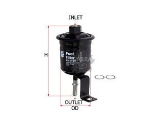 กรองน้ำมันเชื้อเพลิง(In-Line) , SAKURA, 23300-75110, FS-1143, TOYOTA (124063)