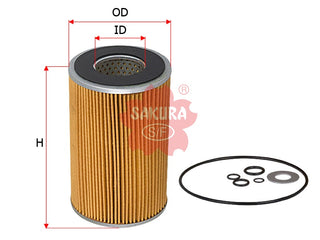 กรองน้ำมันเครื่อง(ไส้กรอง) SAKURA, 0K850-23-805, O-1301, HITACHI (125078)