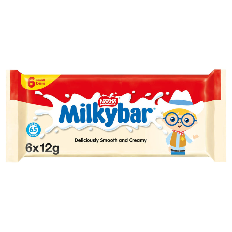 KYB MILKYBAR WHITE CHOCOLATE BAR MULTIPACK 6 PACK 72G MILKYB