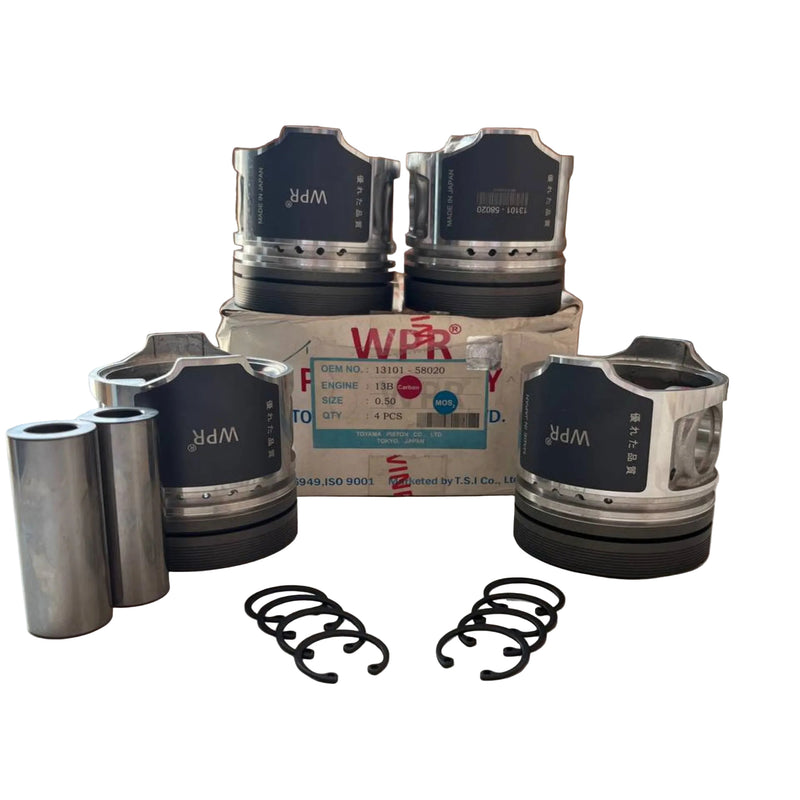 WPR Piston w/ Pin, 0.50 Oversize, for Toyota 13B, OEM 13101-58020