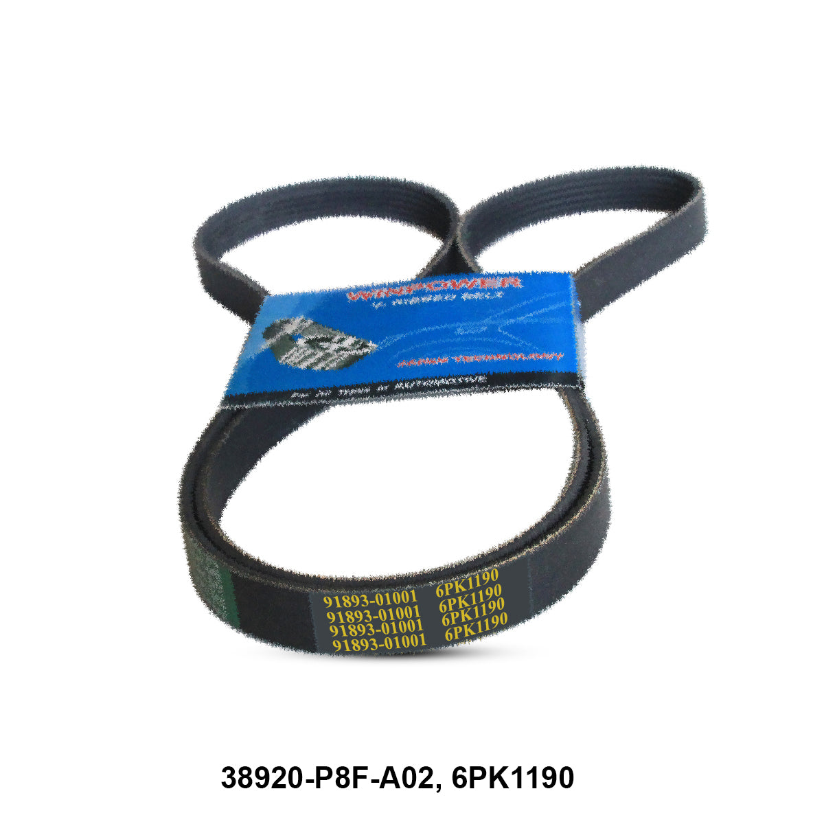 V-Ribbed Belt, WINPOWER, 38920-P8F-A02, 6PK1190 (002422)