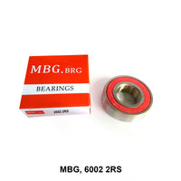 MBG, Deep Groove Ball Bearing, China, 6002, 2RS