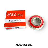 MBG, Deep Groove Ball Bearing, China, 6005, 2RS