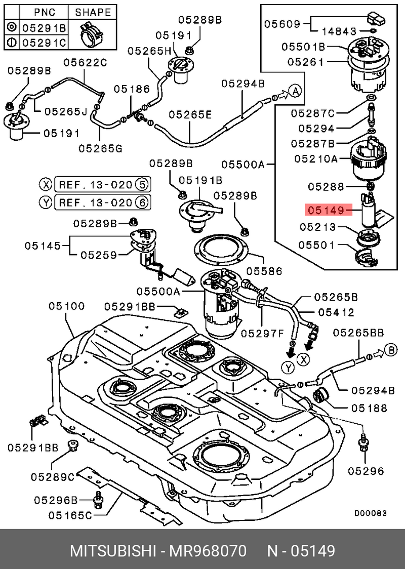 X Speed Fuel Pump UC-T30 XF-3828 MR968070 for Nissan
