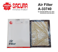ไส้กรองอากาศ(ธาตุ) SAKURA, 17801-0L050, A-33740, TOYOTA (124069)