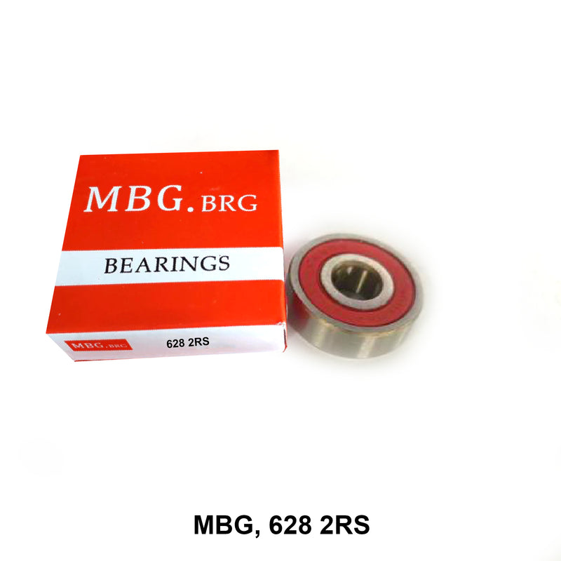 ตลับลูกปืนเม็ดกลมร่องลึก MBG จีน 628 2RS (121350)