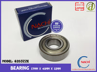 NACHI 6203ZZE 17 x 40 x 12 mm. Deep groove Ball Bearing