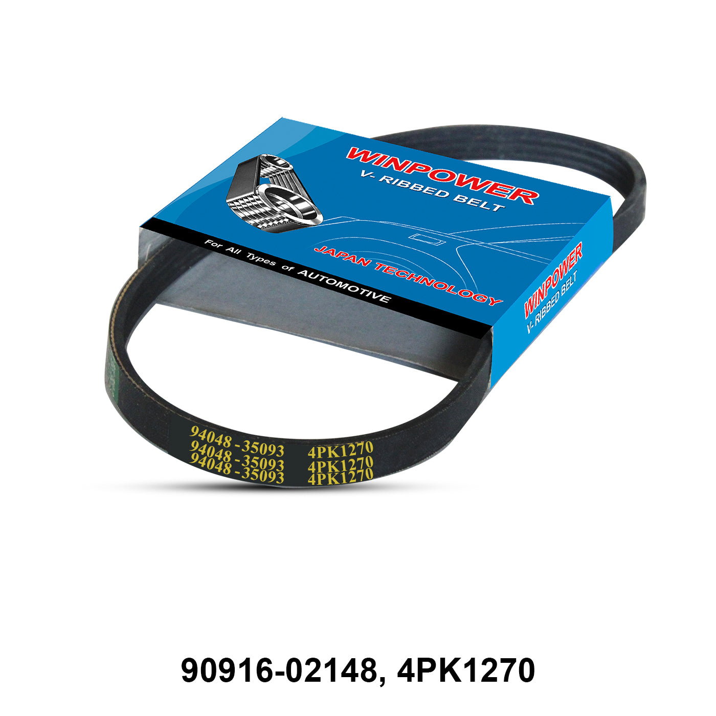 V-Ribbed Belt, WINPOWER, 90916-02148, 4PK1270 (005272)