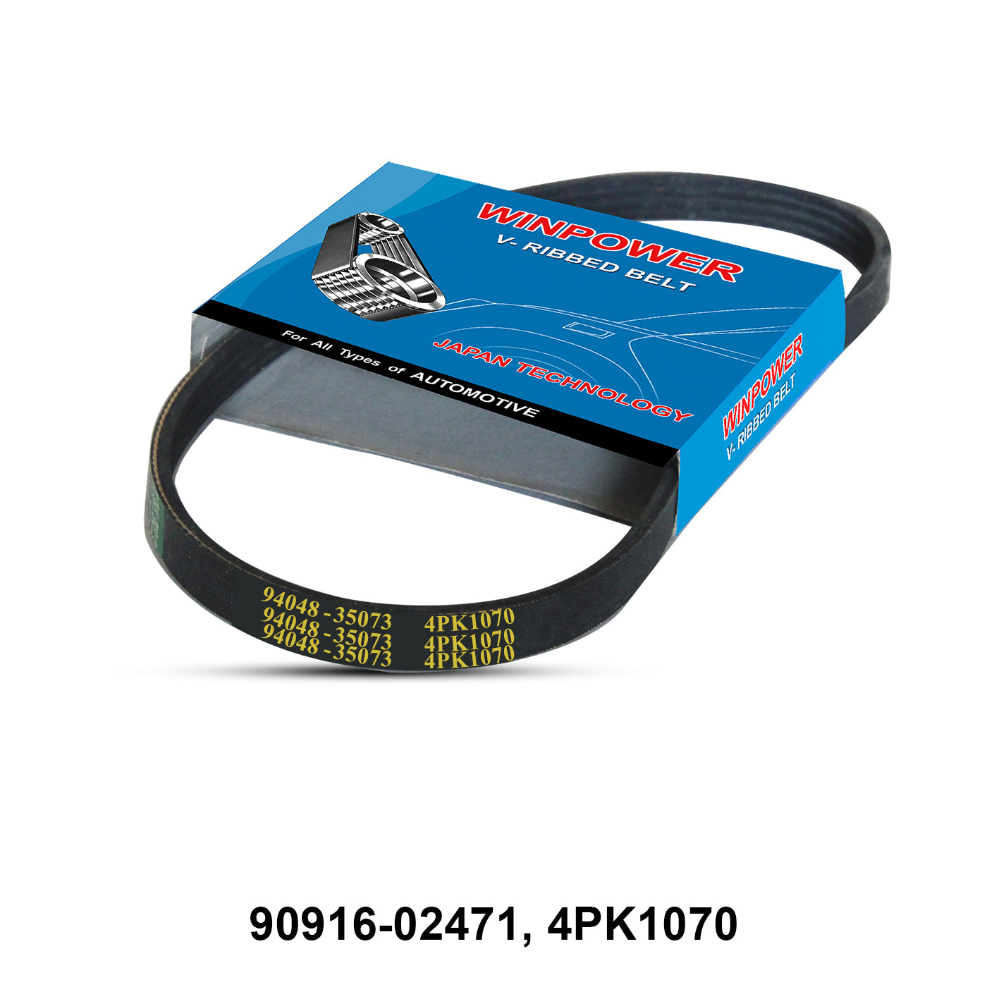 V-Ribbed Belt, WINPOWER, 90916-02471, 4PK1070 (002474)
