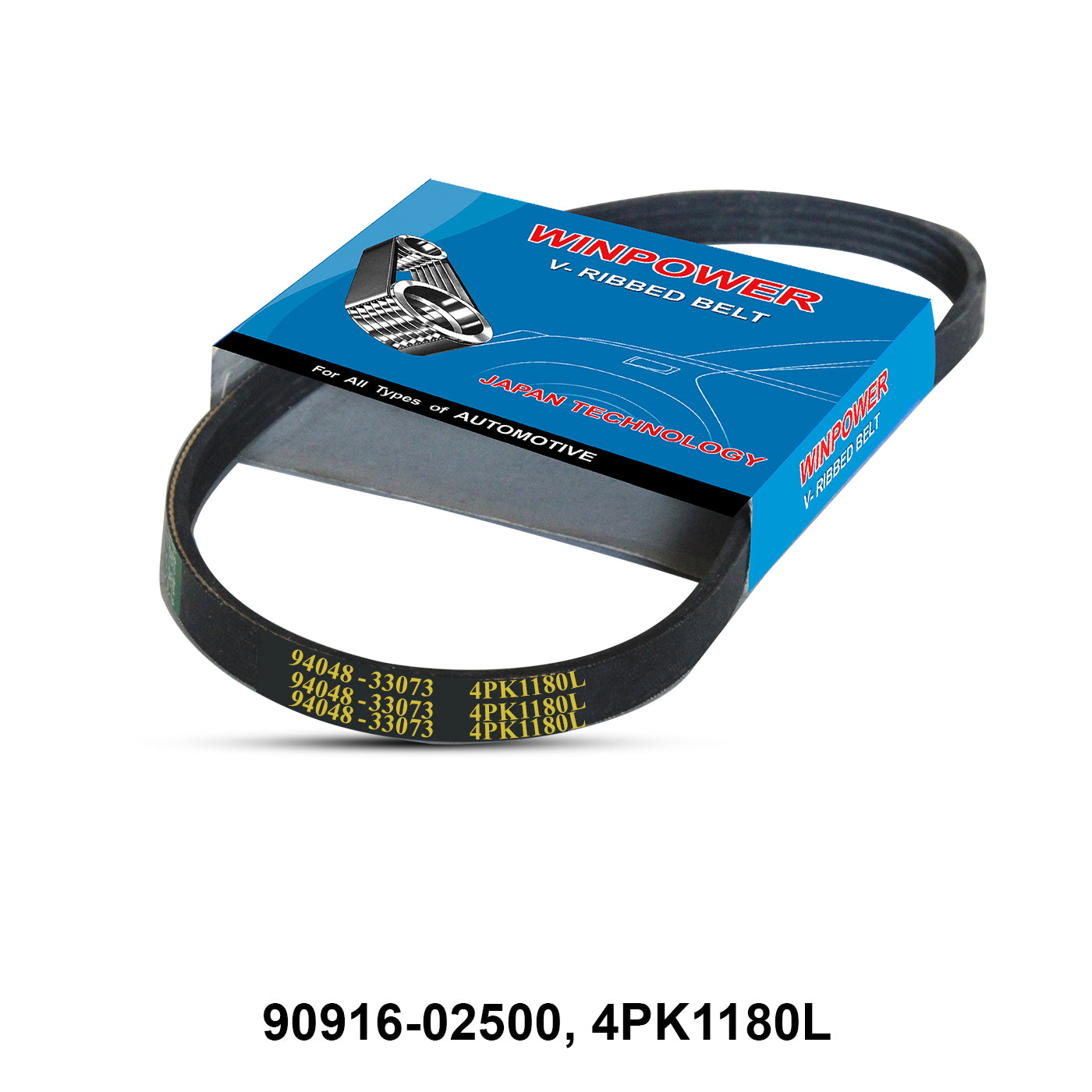 V-Ribbed Belt, WINPOWER, 90916-02500, 4PK1180L (002561)