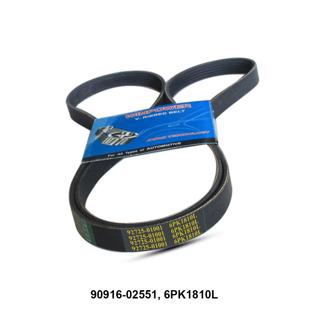 V-Ribbed Belt, WINPOWER, 90916-02551, 6PK1810L (002514)