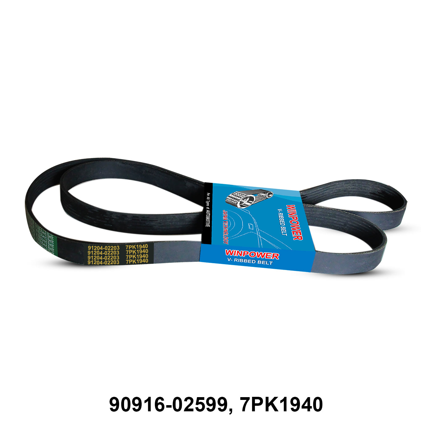 V-Ribbed Belt, WINPOWER, 90916-02599, 7PK1940 (002532)