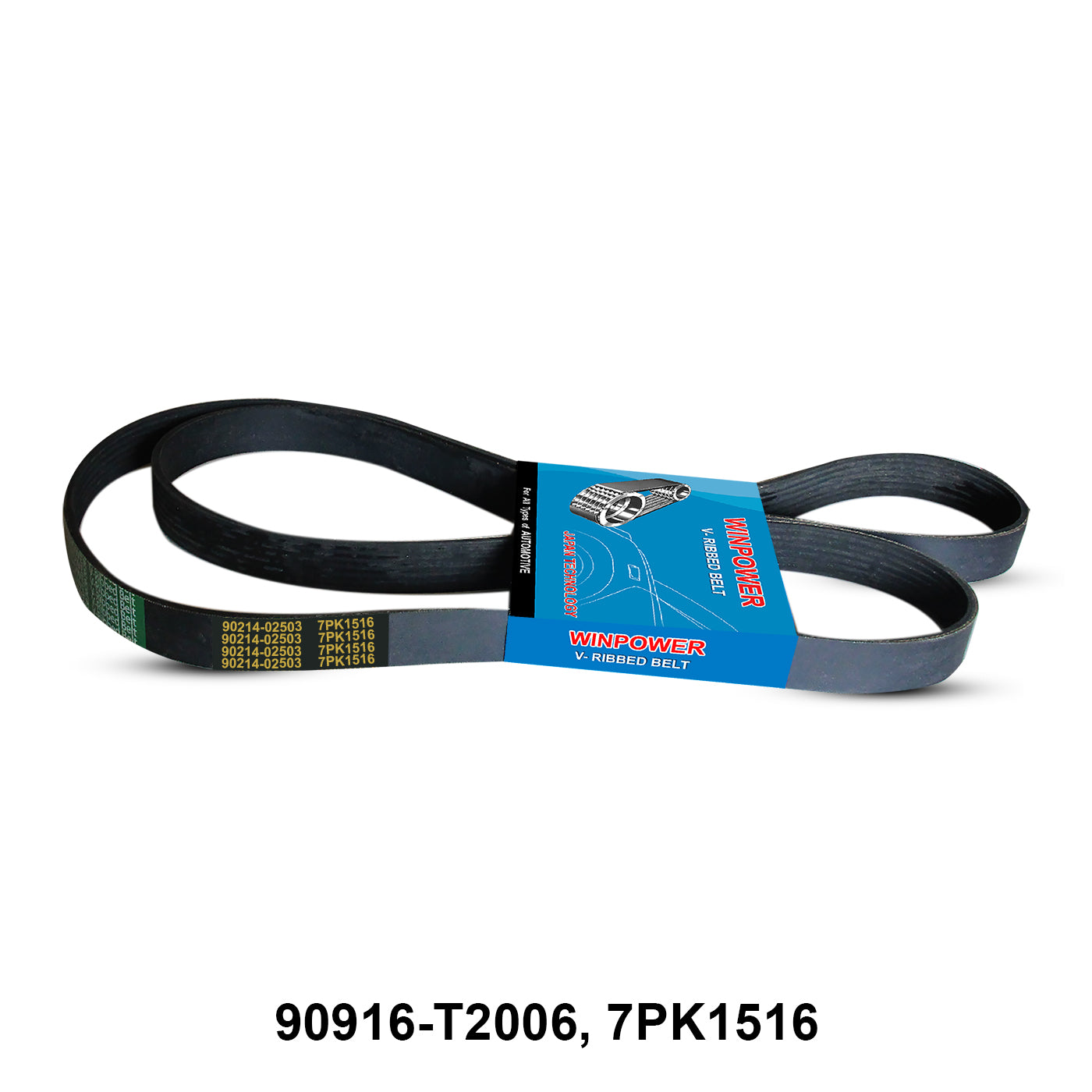 V-Ribbed Belt, WINPOWER, 90916-T2006, 7PK1516 (005102)